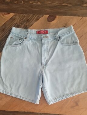 Levi's Pale Blue High-Rise Denim Shorts